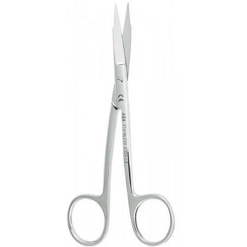 Ножницы для десны изогнутые, зубчики на одном лезвии, 13 см.