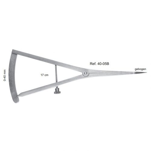 Кронциркуль (микрометр) изогнутый, шкала 0-40 мм, длина 17 см