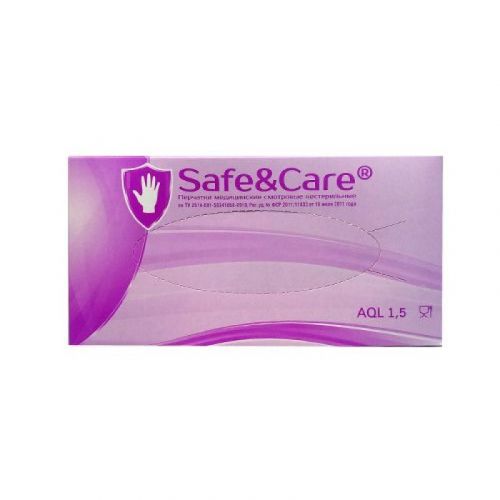 Перчатки нитриловые смотровые текстурированные Safe&Care (100 шт.)