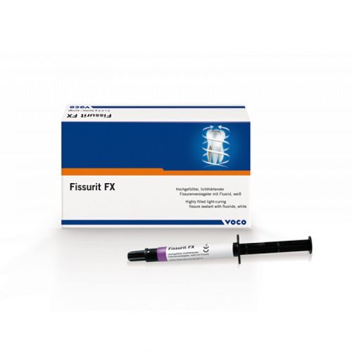 Герметик фиссур светоотверждаемый белый с фтором и высоким содержанием наполнителя Fissurit FX (2 шприца по 2,5 г)
