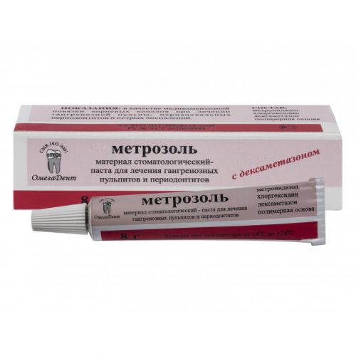 Паста для лечения гангренозных пульпитов и периодонтитов Метрозоль (8 г)
