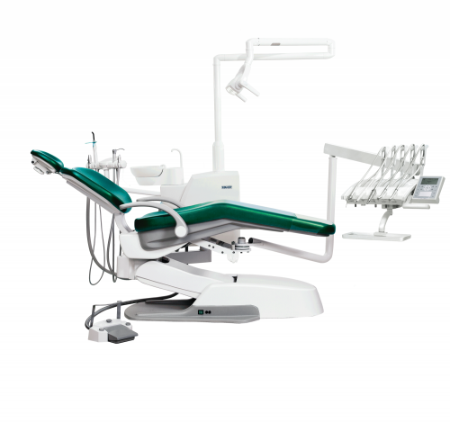 Стоматологическая установка - U500 с верхней подачей инструментов, сенсорной панелью управления,  гидроблоком, совмещенным с креслом