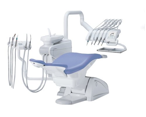 Стоматологическая установка - Skema 5  с электромеханическим креслом с запоминанием 4 положений, подголовником кресла с двойной артикуляцией, независимой подачей жидкости