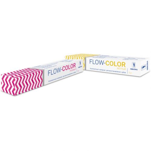 Материал композитный, цветной, жидкотекучий, микрогибридный с фтором Flow-Color (1 мл)