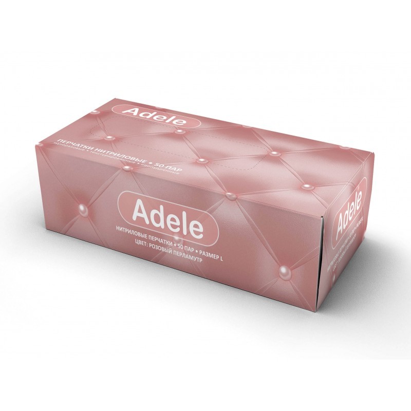 Перчатки нитриловые розовый перламутр Adele (100 шт.)